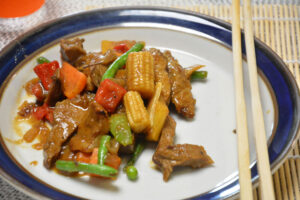 wok med oksekød