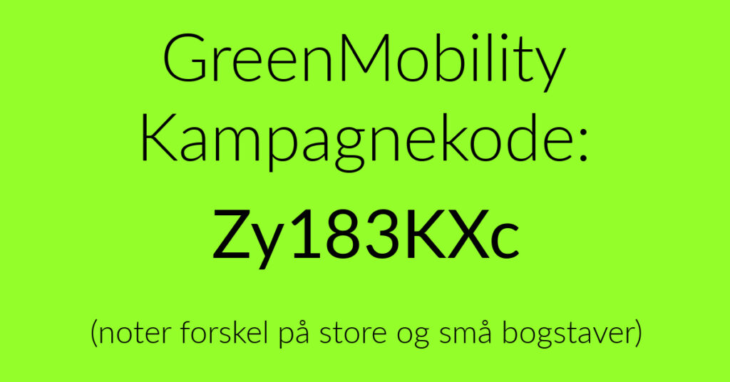 greenmobility kampagnekode