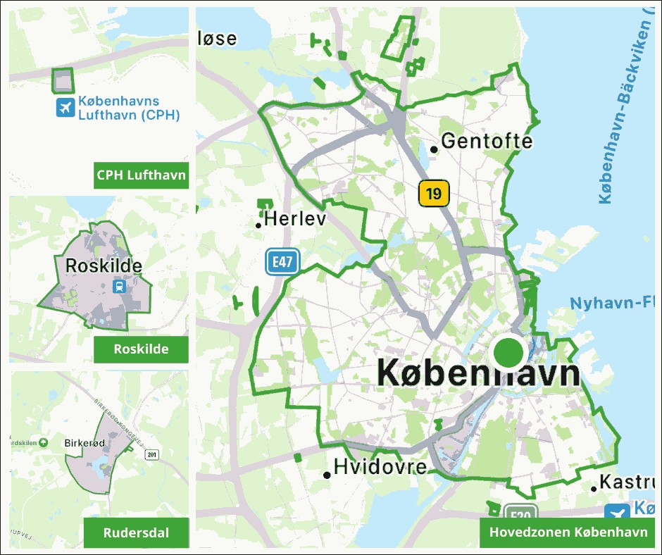 Greenmobility zone i København