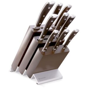 Wüsthof Ikon knivblok med 9 knive — 7.999 kr.